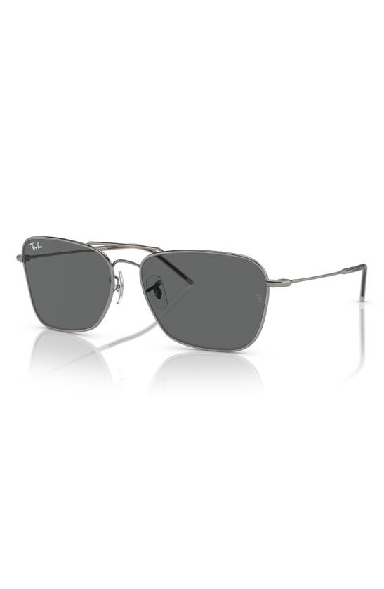 Ray Ban Caravan Reverse 58mm Square Sunglasses In Gunmetal