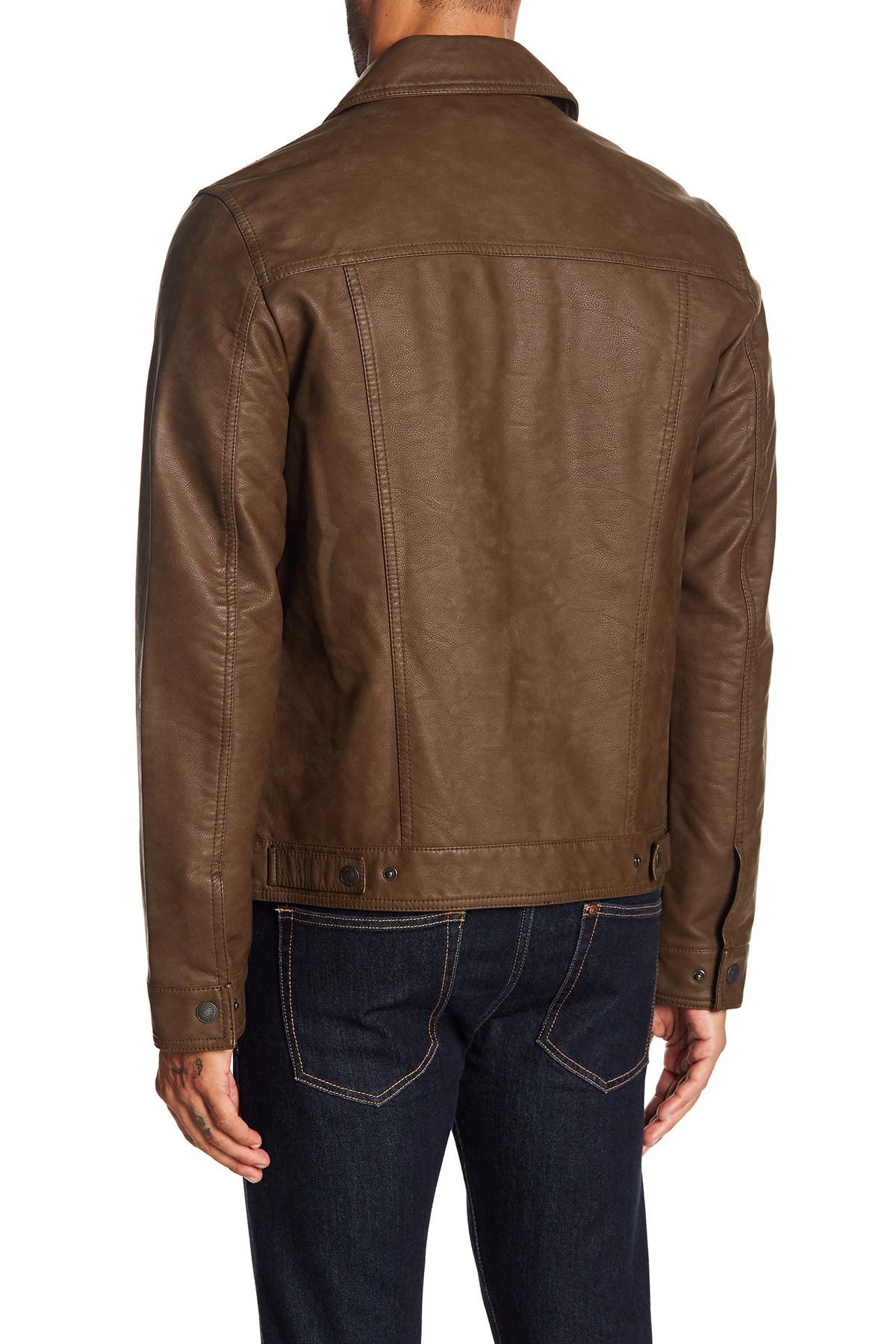 levi's classic faux leather trucker jacket