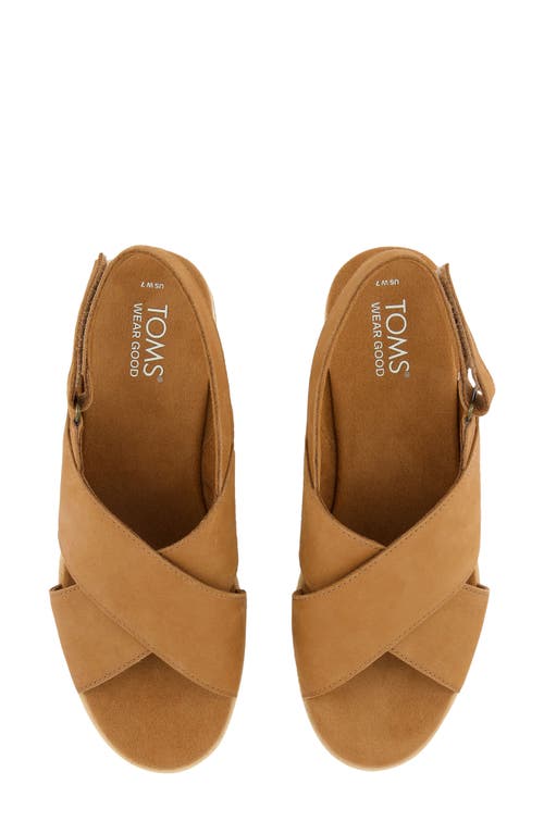 Shop Toms Diana Crossover Platform Wedge Sandal In Brown