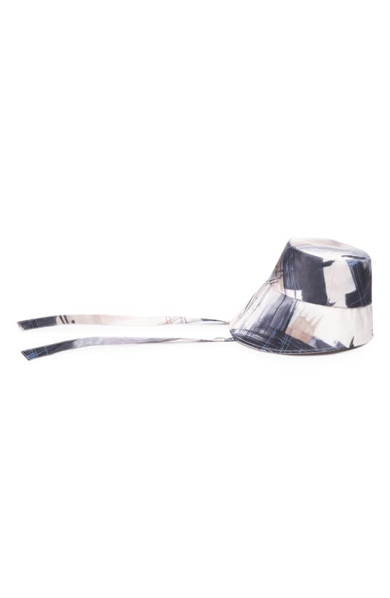 Eugenia Kim Women's Ally Printed Satin Asymmetric Bucket Hat In Ivory/ Beige/ Navy