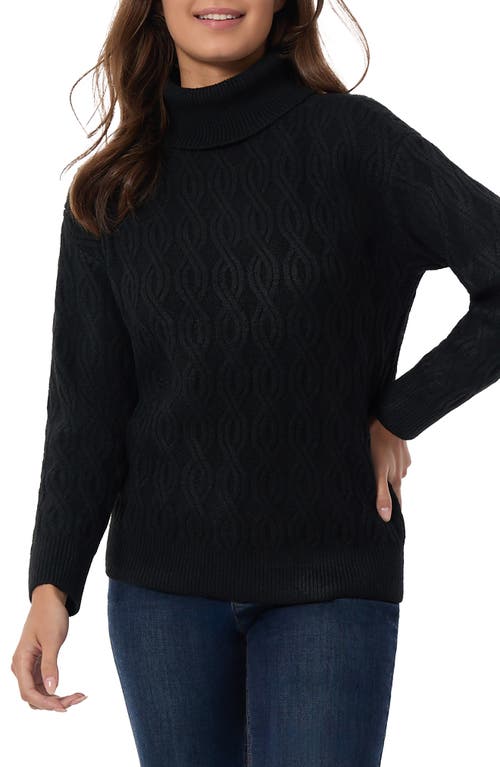 Shop Jones New York Cable Stitch Turtleneck Sweater In Jones Black