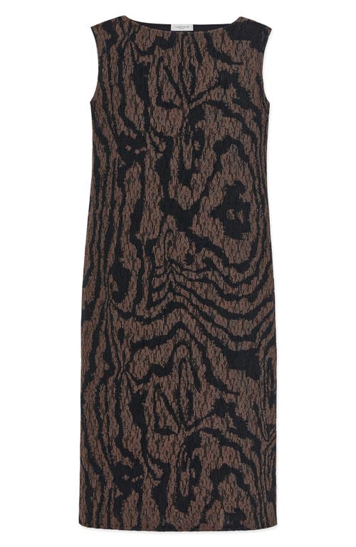 Shop Lafayette 148 New York Wood Grooves Pleated Lace Midi Dress In Wood Multi