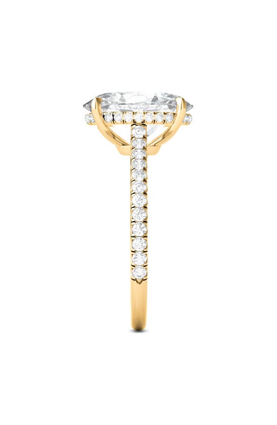 Hautecarat Oval Cut Pavé Lab Grown Diamond Ring In 18k Yellow Gold