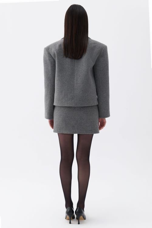 Shop Nocturne Oversized Padded Shoulder Jacket In Grey