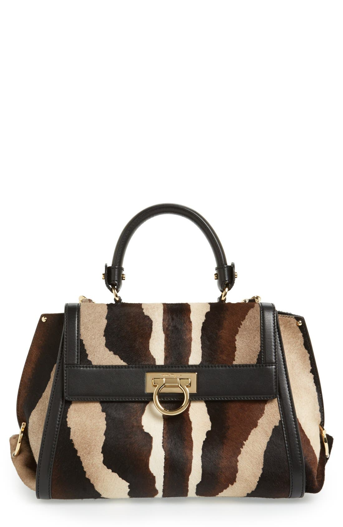 Salvatore Ferragamo 'Sofia' Genuine Calf Hair Satchel Nordstrom