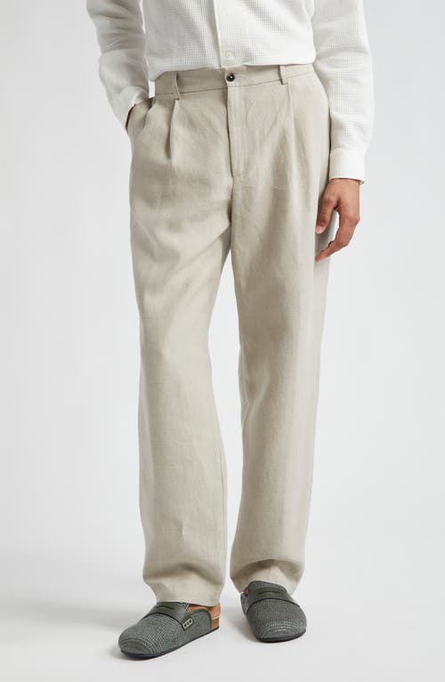 De Bonne Facture Two Pleat Linen Trousers Undyed Flax at Nordstrom, Us