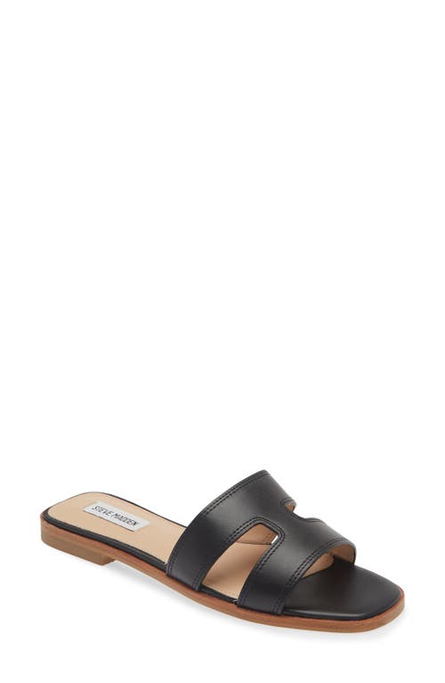 Shop Steve Madden Hazel Slide Sandal In Black Leather