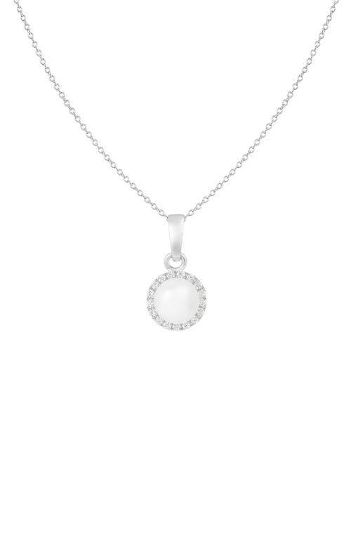 Splendid Pearls Halo Freshwater Pearl Pendant Necklace & Stud Earrings Set In White