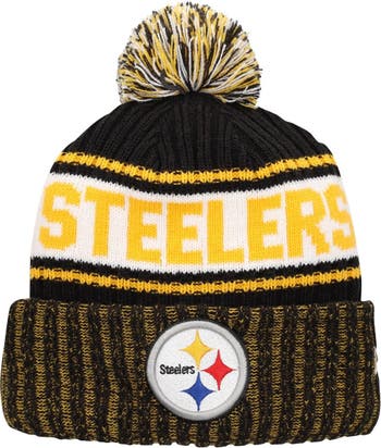 New Era Youth New Era Black Pittsburgh Steelers Marl Cuffed Knit Hat with  Pom