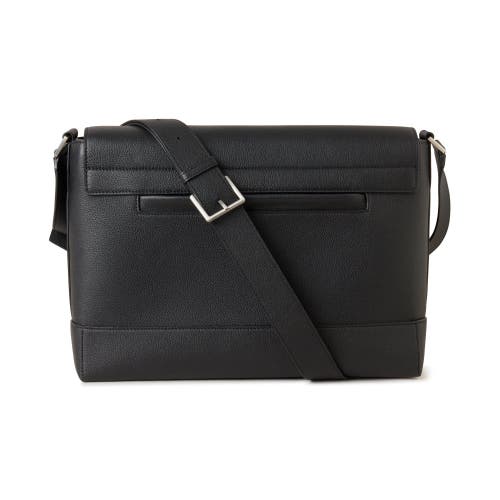 Shop Mulberry Farringdon Leather Messenger In Black