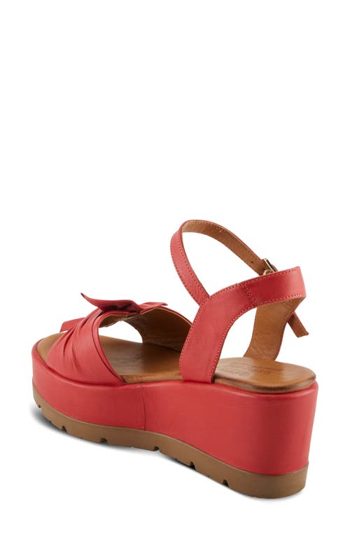 Shop Spring Step Wakefield Ankle Strap Platform Wedge Sandal In Light Red