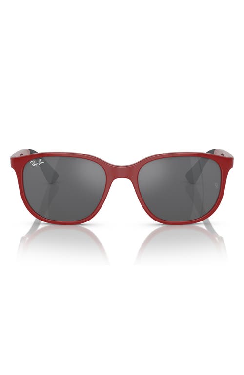 Shop Ray Ban Ray-ban Kids' 48mm Square Sunglasses In Red/rubber Black