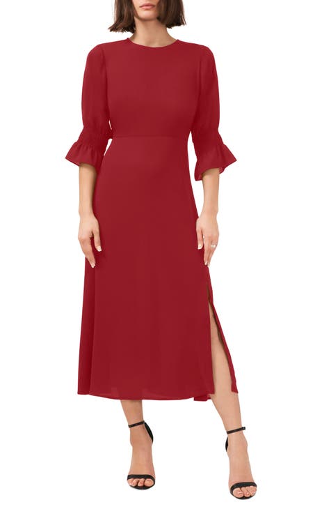 Ruffle Cuff Midi Dress