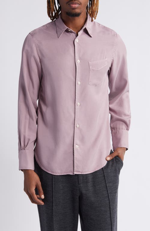 Shop Officine Generale Officine Générale Benoit Garment Dyed Button-up Shirt In Sunset Berry