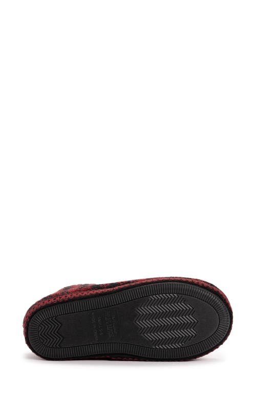 Muk Luks Favina Faux Shearling Slipper In Red Plaid Marl
