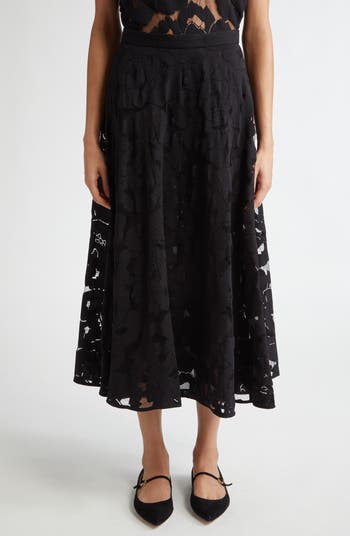 Floral lace midi skirt best sale