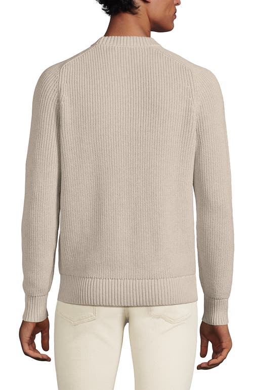 Lands' End Drifter Cotton Crewneck Sweater In Flax Heather