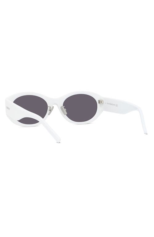 Shop Givenchy 55mm Polarized Oval Sunglasses In White/smoke