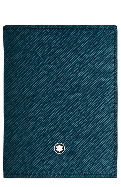 Shop Montblanc Mini Sartorial Saffiano Leather Bifold Wallet In Cyprus Blue