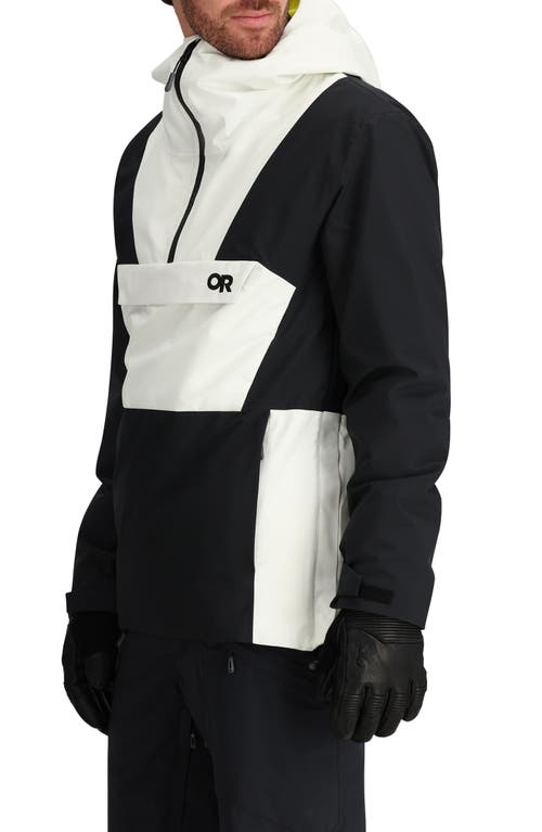 Shop Outdoor Research Snowcrew Down Anorak In Black/snow