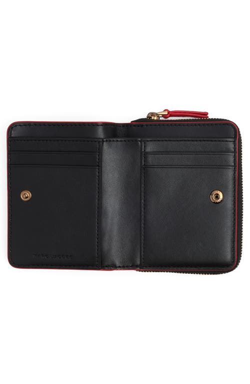 Marc Jacobs The Leather Mini Compact Wallet In True Red