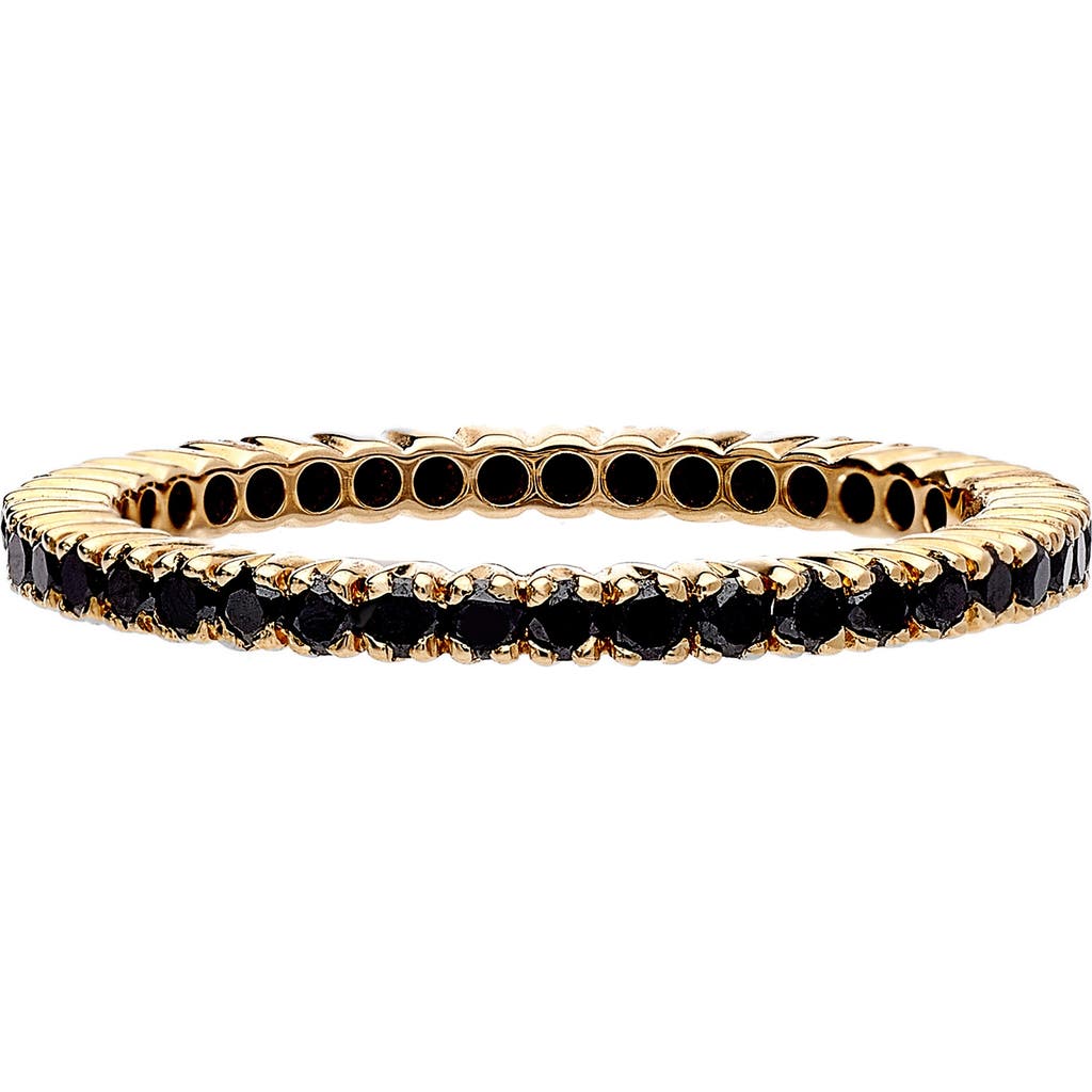 Sethi Couture Prong Set Diamond Eternity Band In Yellow Gold/black Diamond