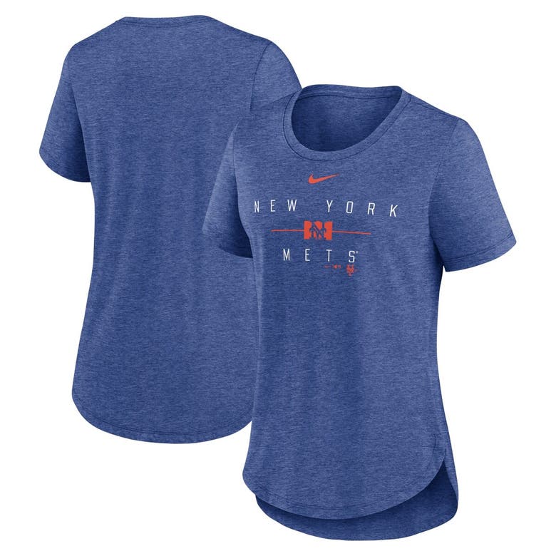 Shop Nike Heather Royal New York Mets Knockout Team Stack Tri-blend T-shirt