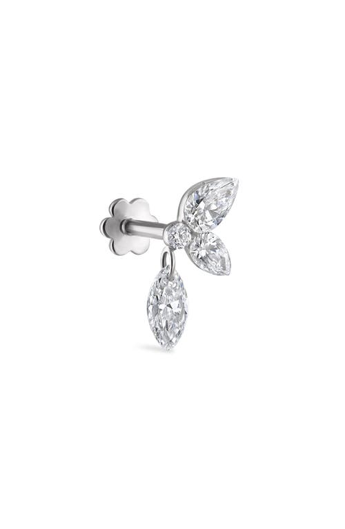 Maria Tash Grand Diamond Echo Single Threaded Stud Earring in White Gold at Nordstrom