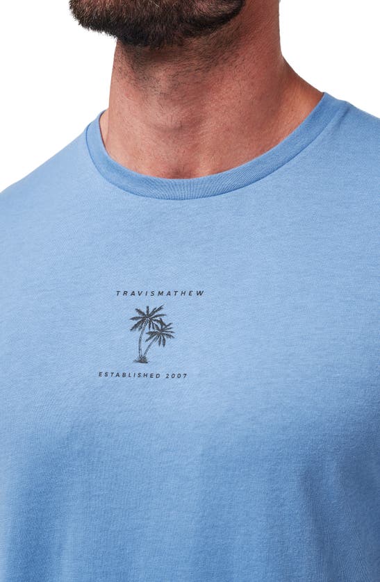 Shop Travis Mathew Pacific Getaway Cotton Graphic T-shirt In Quiet Harbor