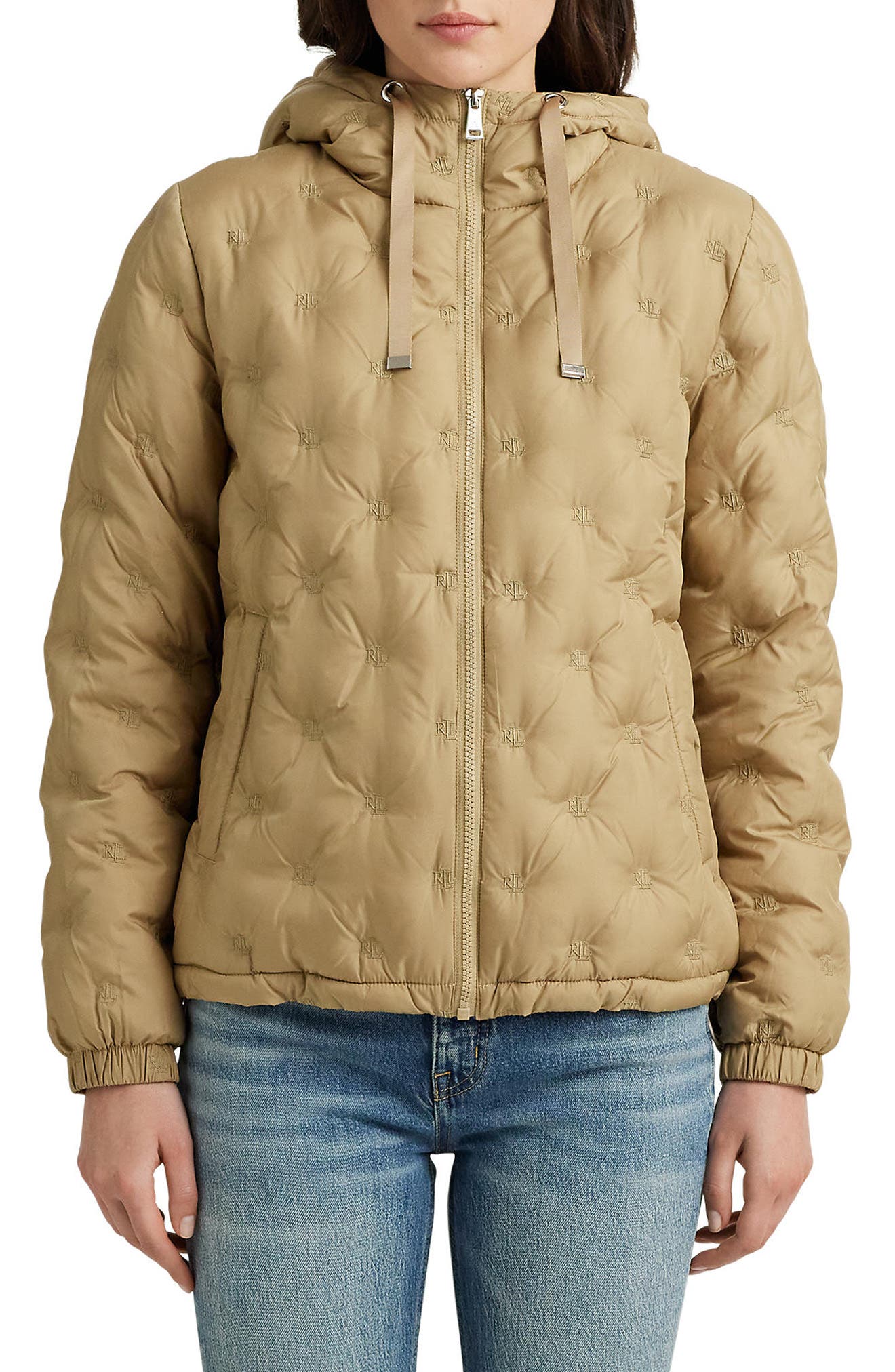 Logo quilted padded jacket