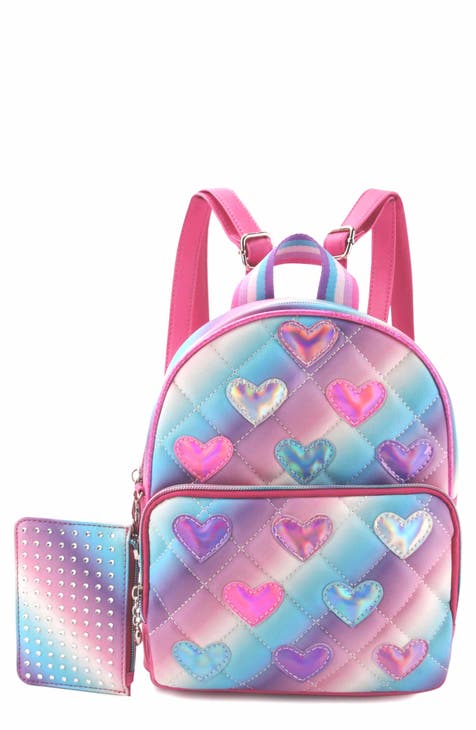 Kids' Heart Mini Backpack with Zip Pouch