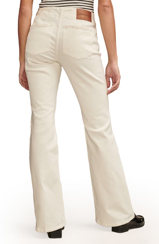 Lucky Brand Womens Pockets Buttons Flared Jeans In Bright White