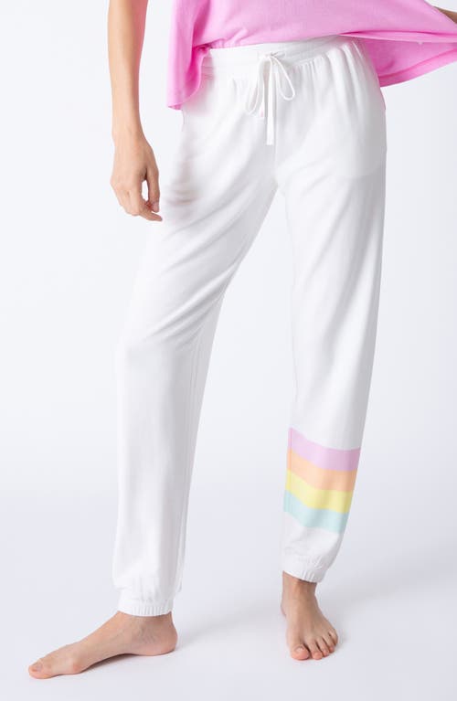 Shop Pj Salvage Shine Bright Brushed Terry Pajama Pants In Ivory