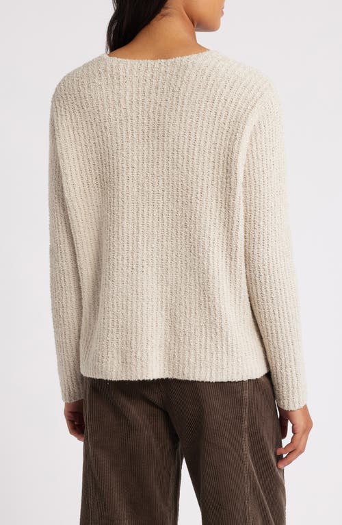 Shop Eileen Fisher V-neck Organic Cotton & Cashmere Blend Sweater In Chalk