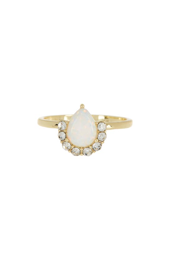 Shop Covet Created Opal Half Halo Stone Ring In Gold