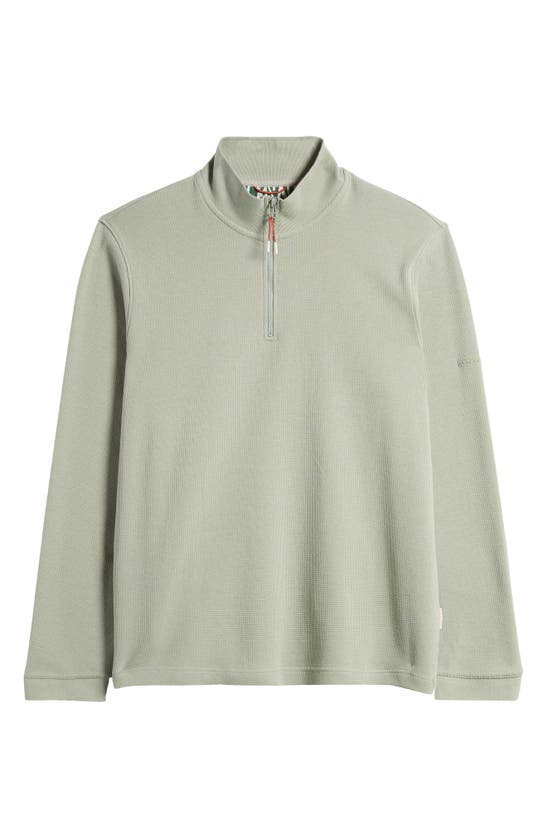 Shop Sealskinz Forncet Quarter Zip Organic Cotton Pullover In Green