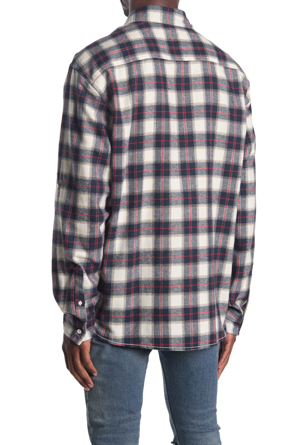 Burnside Plaid Flannel Shirt In Open White6