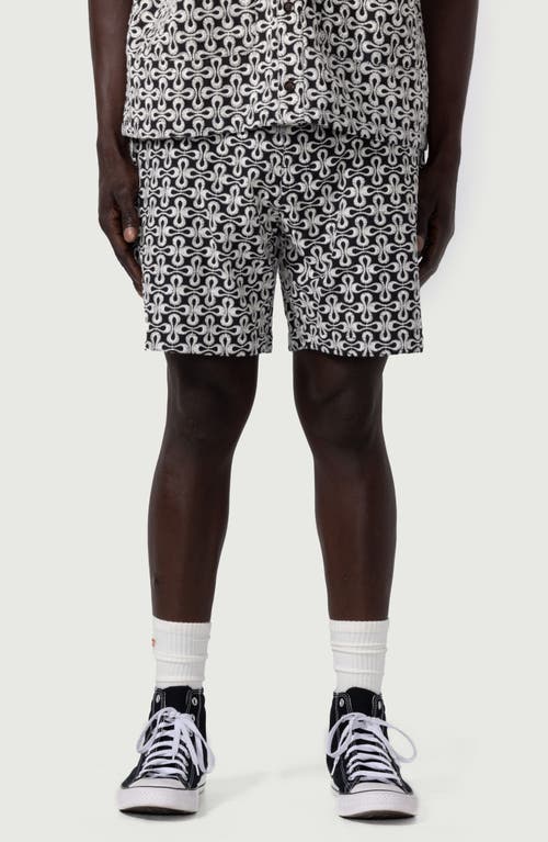 Infinity Print Shorts in Black