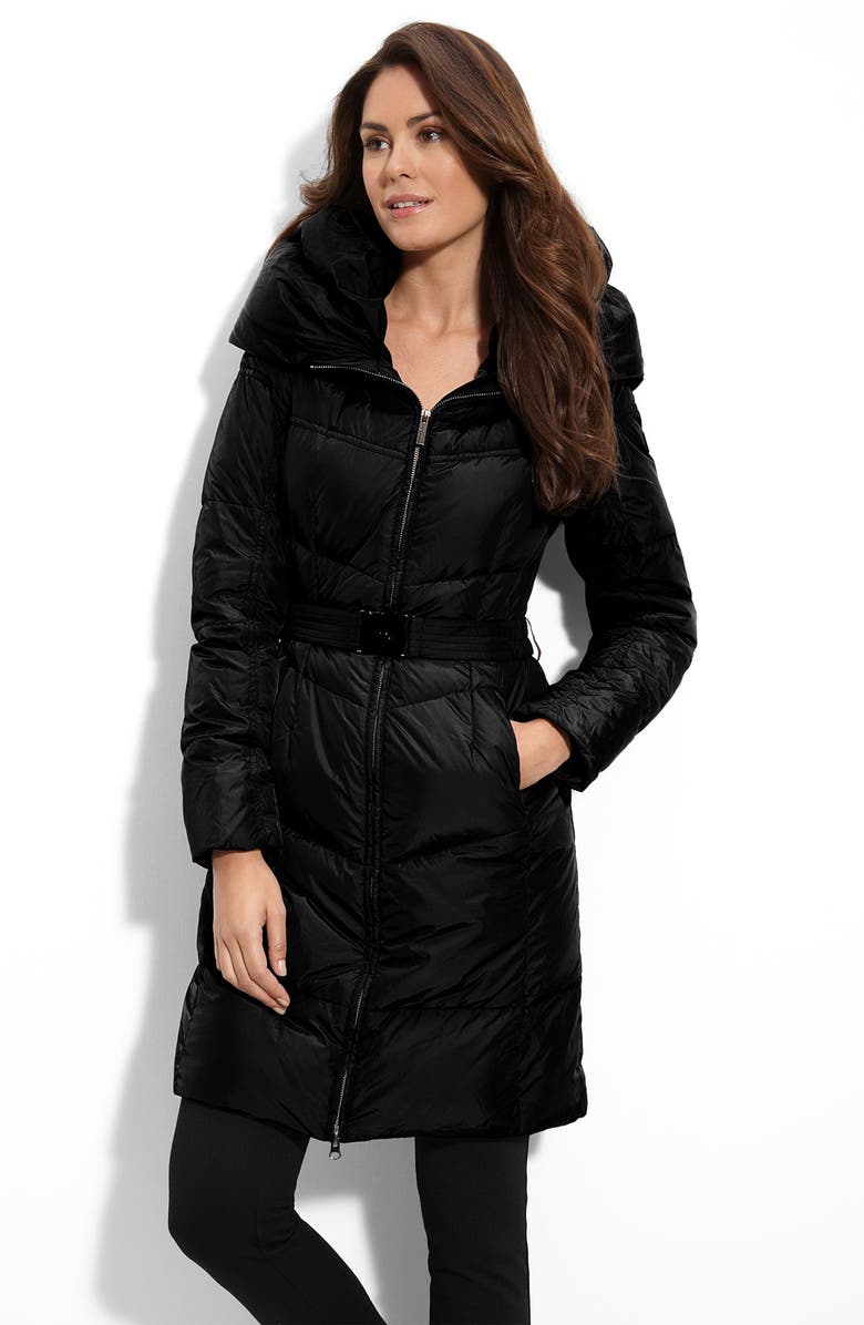 Add Down Three Quarter Length Chevron Quilted Down Jacket | Nordstrom