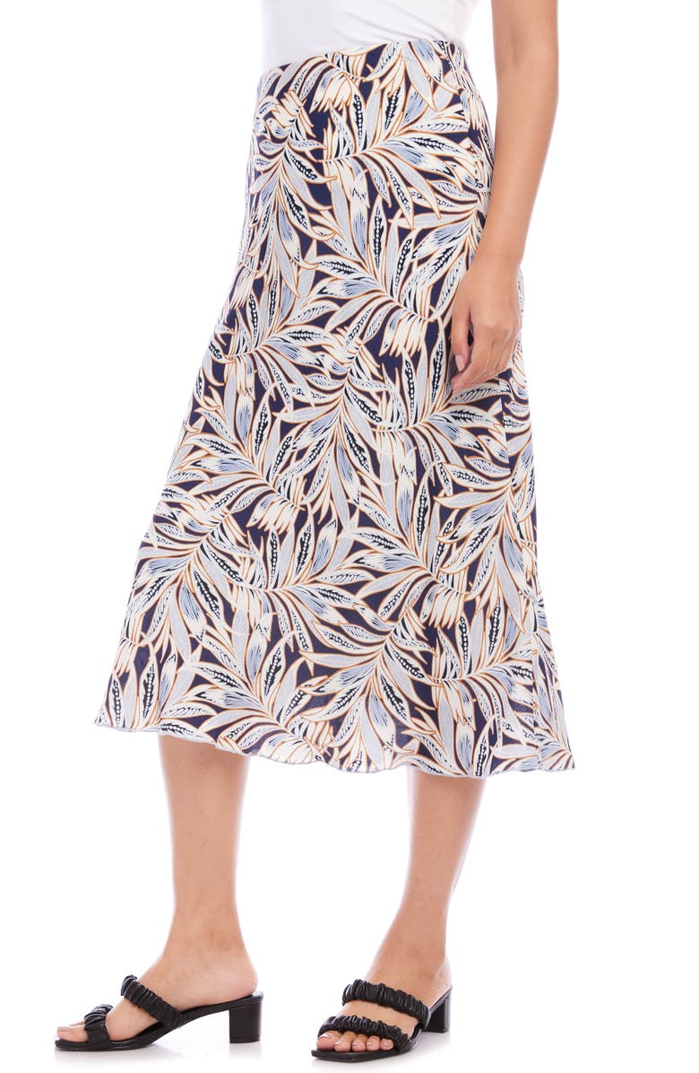 Karen Kane Palm Print Bias Cut Midi Skirt | Nordstrom