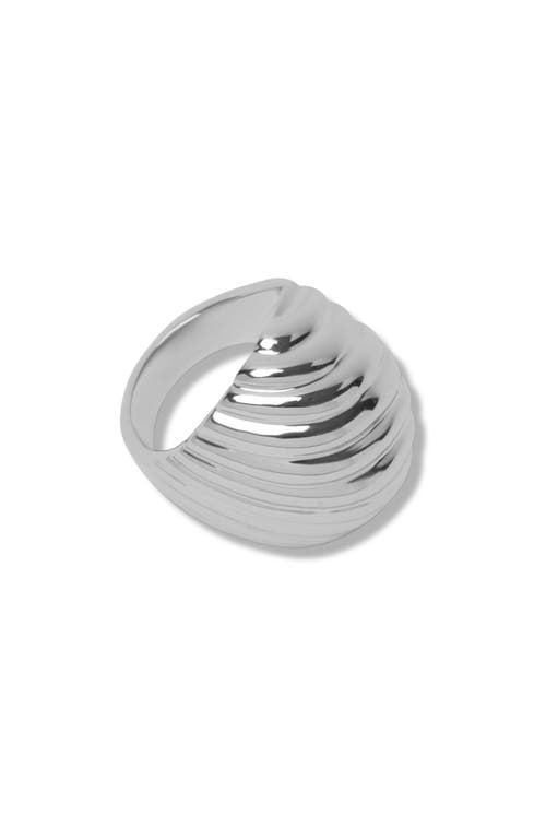 Argento Vivo Sterling Silver Ribbed Ring In Silver