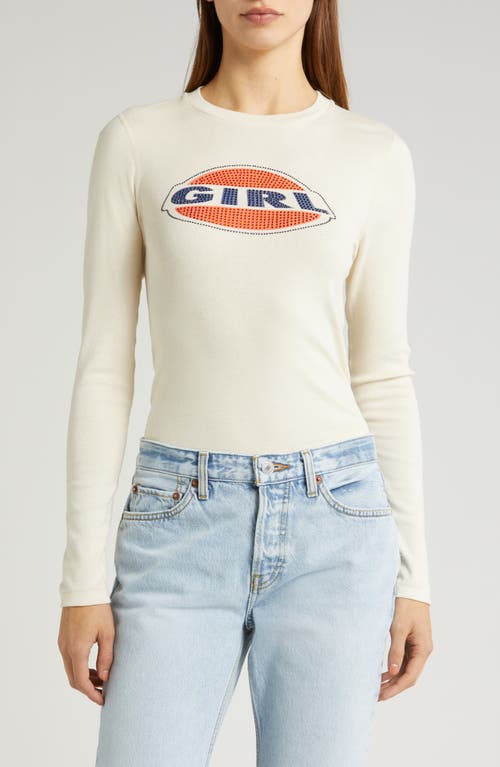 Re/Done '90s Girl Embellished Long Sleeve T-Shirt Naked at Nordstrom,