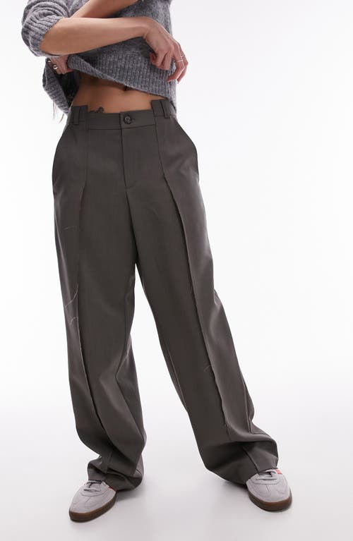 Topshop Raw Seam Deconstructed Pants Grey at Nordstrom, Us