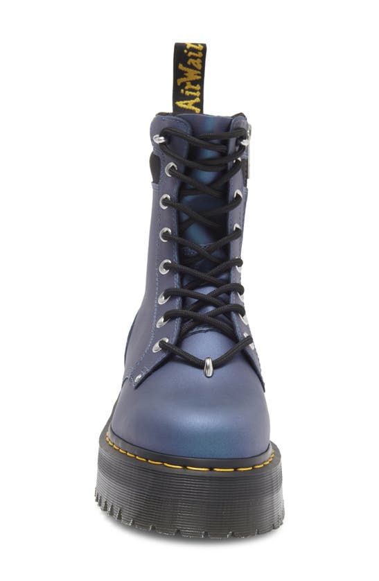 Dr. Martens Jadon Ii Platform Leather Boots In Deep Blue/black