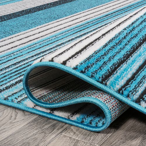 Jonathan Y Duxbury Gradient Ticking Striped Area Rug In Blue/navy