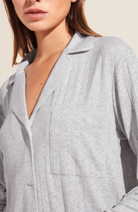 Shop Eberjey Giselle Rib Pajamas In Light Heather