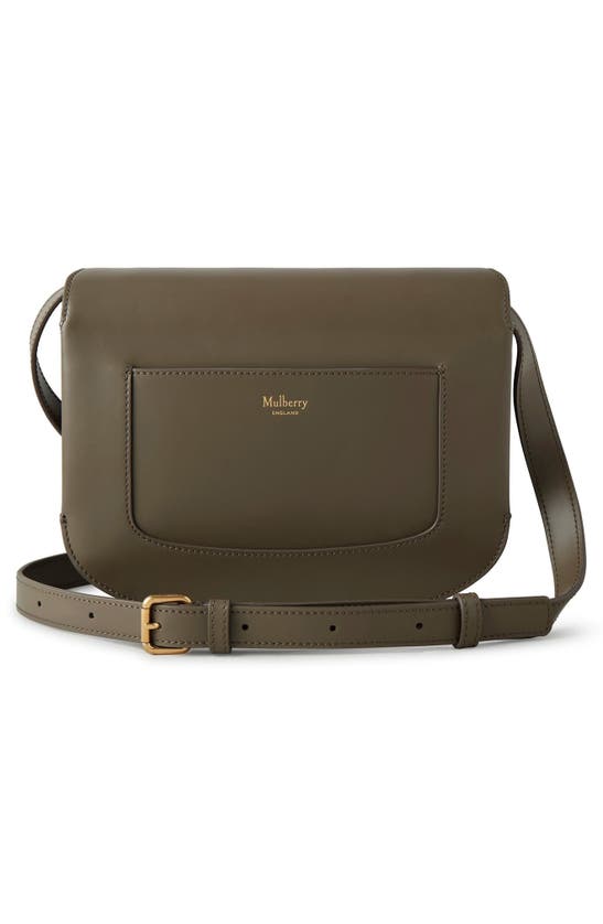 Shop Mulberry Pimlico Super Lux Leather Shoulder Bag In Linen Green