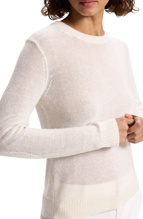 Shop Theory Elbow Patch Linen Blend Sweater In Bone - Q3w