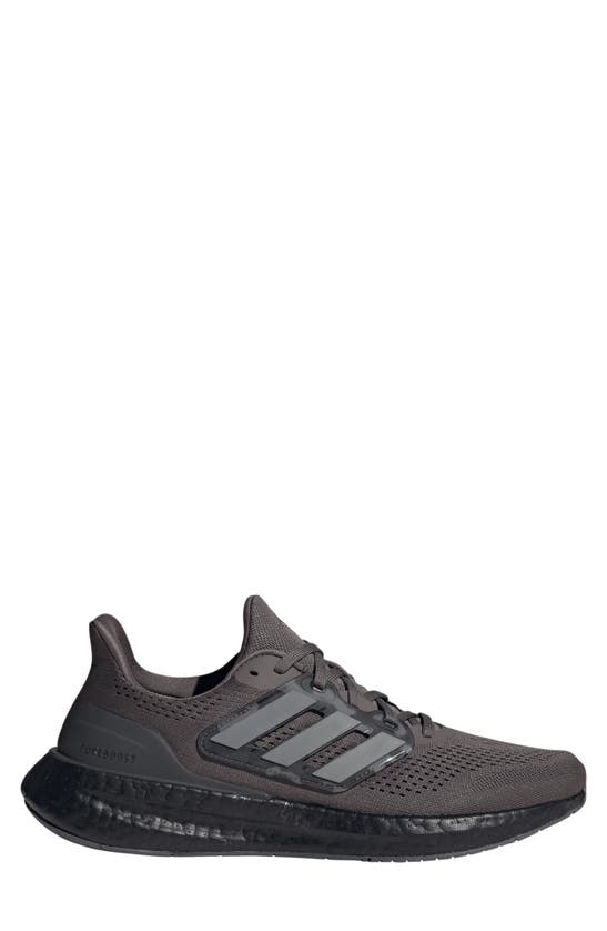 Shop Adidas Originals Pureboost 23 Running Shoe In Charcoal/ Iron Metallic/ Black