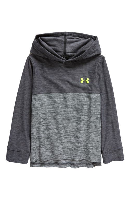 Under Armour Kids' Tip Off Hoodie in Black Heather/Grey Heather